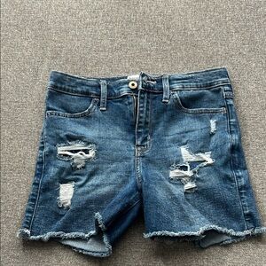 Abercrombie Kids Blue Distressed Jean Shorts